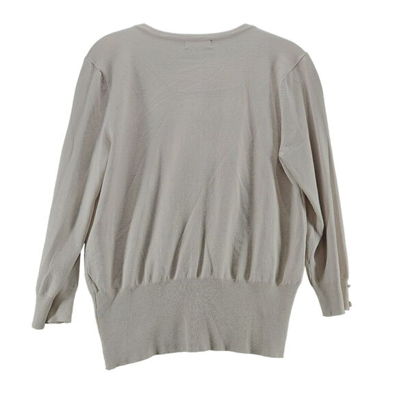 Premise Studio Womens Sweater Beige Size Medium Rayon Blend Pearl Button - Picture 2 of 12
